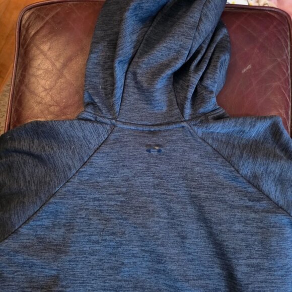 Under Armour Sweatshirt Womens Large Grey/Pink Cowl Neck Hoodie Logo Pullover - Picture 3 of 4